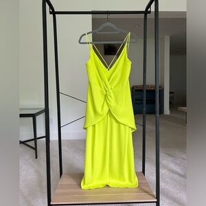 Green Cross-Strap Midi Dress